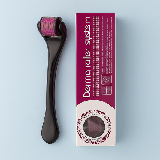 Derma Roller 0.5mm Hair & Skin System with 540 Micro Needle for Hair Growth Skin Care Beauty Tool for Anti-Aging Skin Repair, Anti Wrinkles Stretch, and Acne Scars Removal for Men and Women
